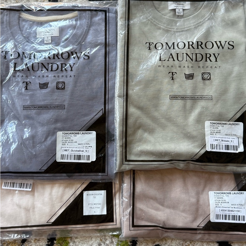 4 small Tomorrows Laundry T-Shirts unisex